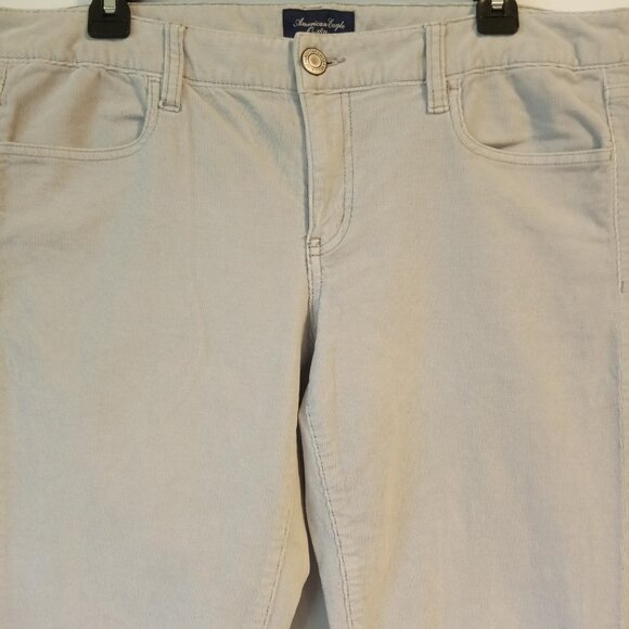 American Eagle Outfitters Pants  Women's 14  Gray  Corduroy  Skinny  Stretch GUC - Picture 2 of 10
